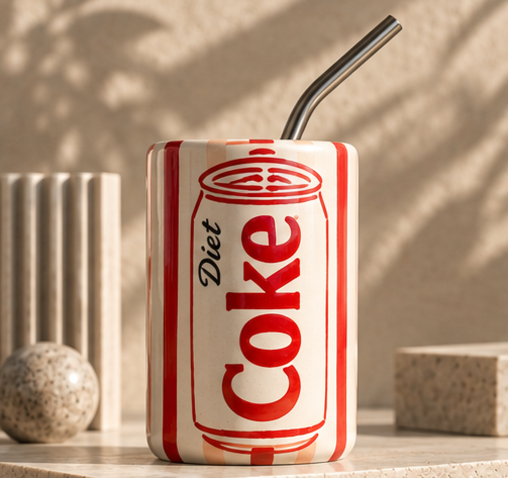 Diet Coke Ceramic Can Tumbler