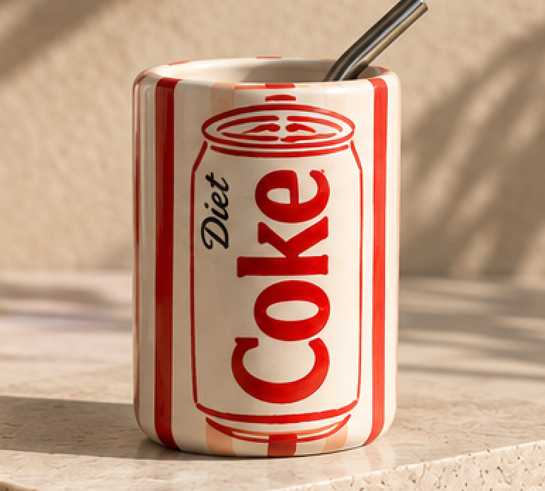 Diet Coke Ceramic Can Tumbler