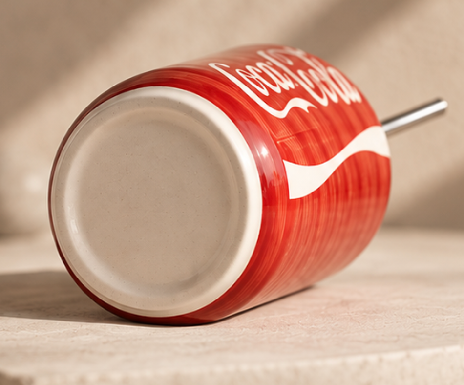 Coca-Cola Ceramic Can Tumbler - bottom view